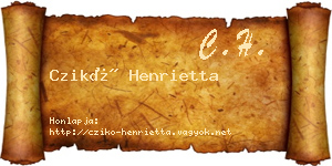 Czikó Henrietta névjegykártya